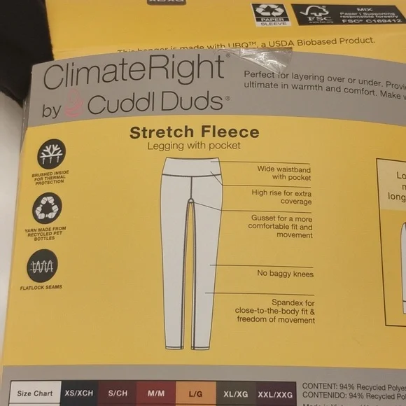 Ladies Climate Right Leggings By Cuddle Duds. - Picture 5 of 9